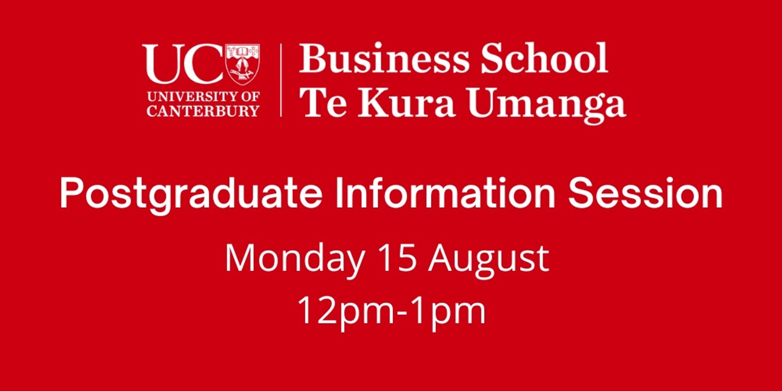 Banner image for UC Business School Postgraduate Information Session