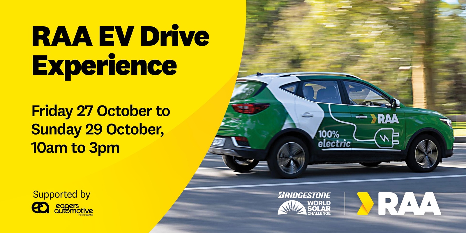 Banner image for RAA EV Drive Experience - Bridgestone World Solar Challenge 2023