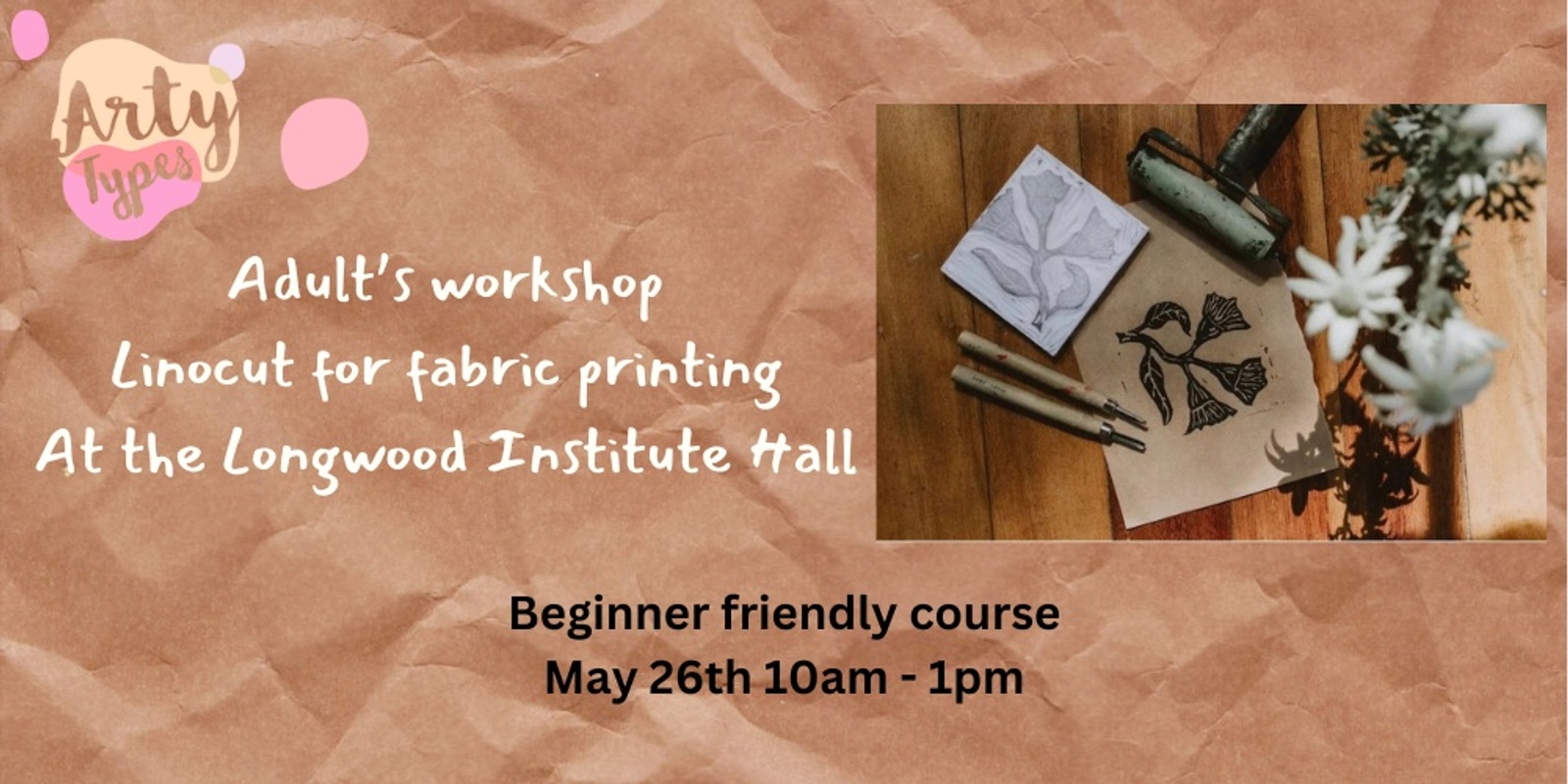 Banner image for Beginners Linocut for fabric printing