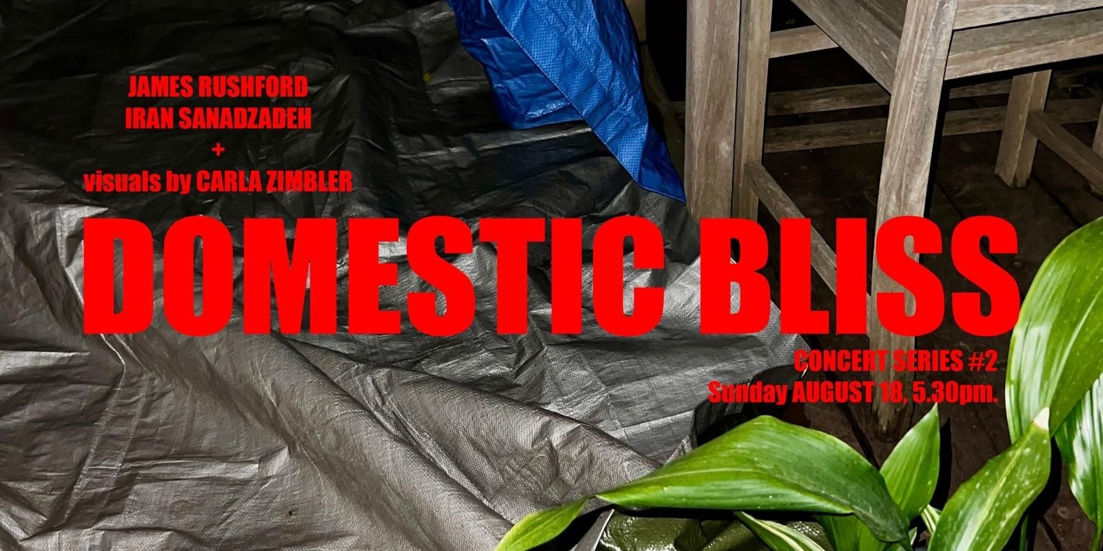 Banner image for Domestic Bliss : Concert #2 James Rushford, Iran Sanadzadeh, Carla Zimbler