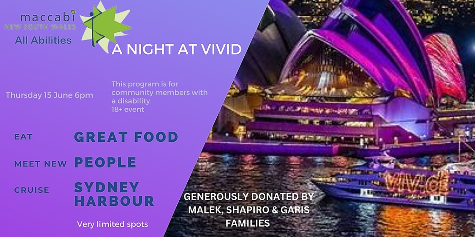 Banner image for Maccabi All Abilities Vivid Cruise