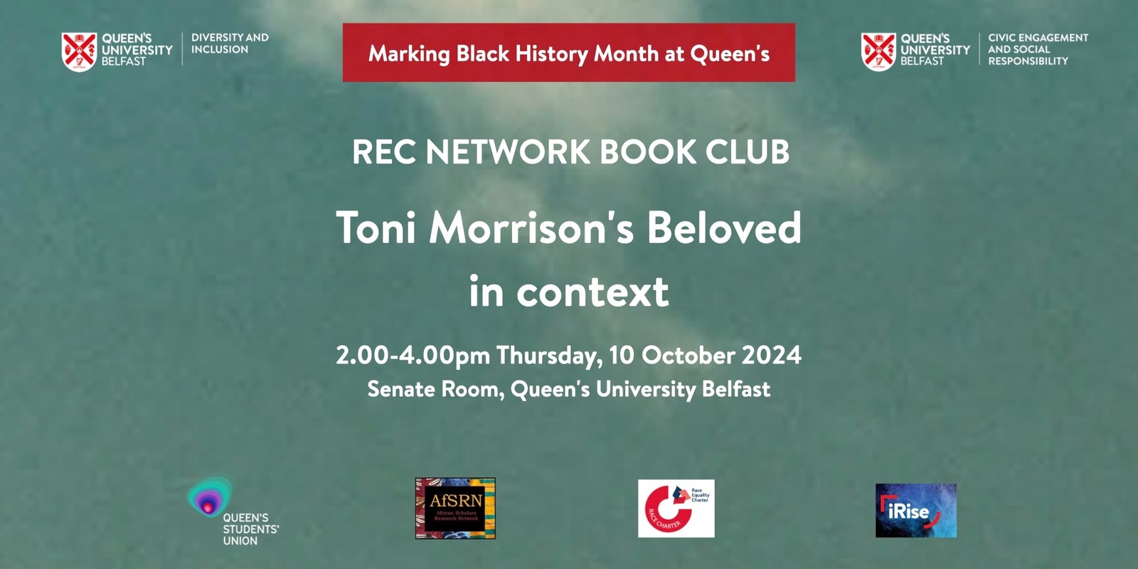 Banner image for REC Network Book Club: Toni Morrison's Beloved in Context