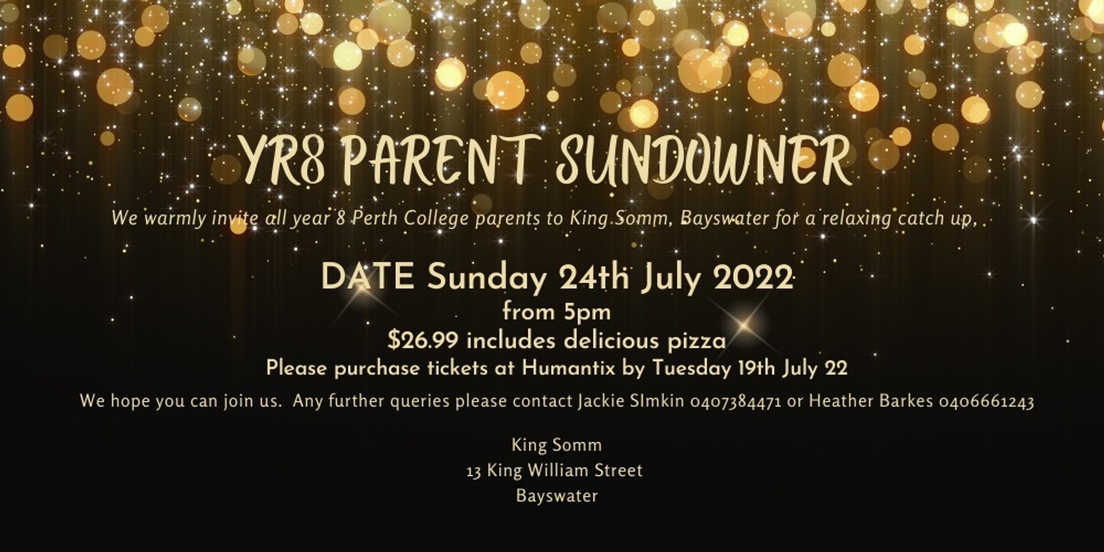 Banner image for Perth College Year 8 Parent Sundowner