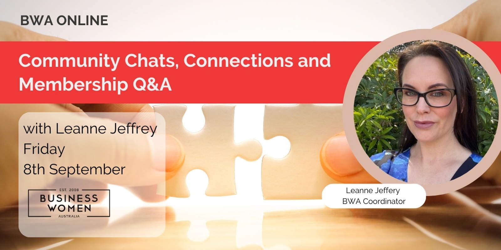Banner image for BWA Online: Online Community Chats, Connections and Membership Q&A