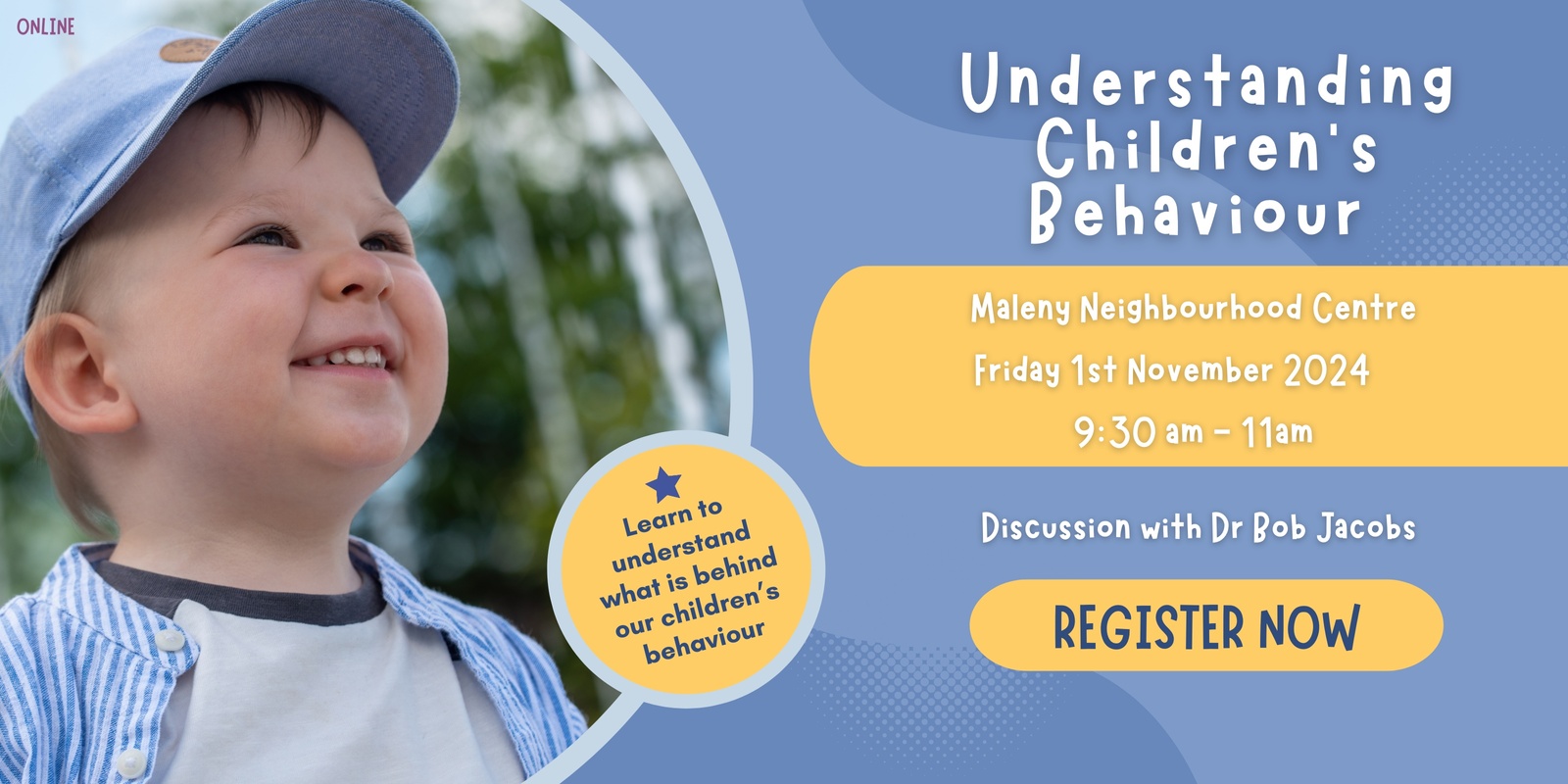 Banner image for Understanding Children's Behaviour - a discussion with Dr Bob Jacobs