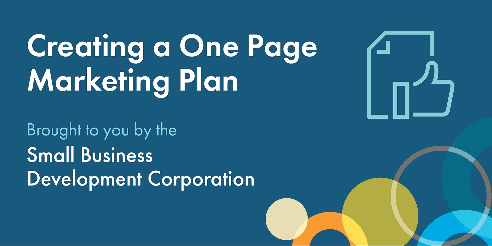 Banner image for Creating a One Page Marketing Plan