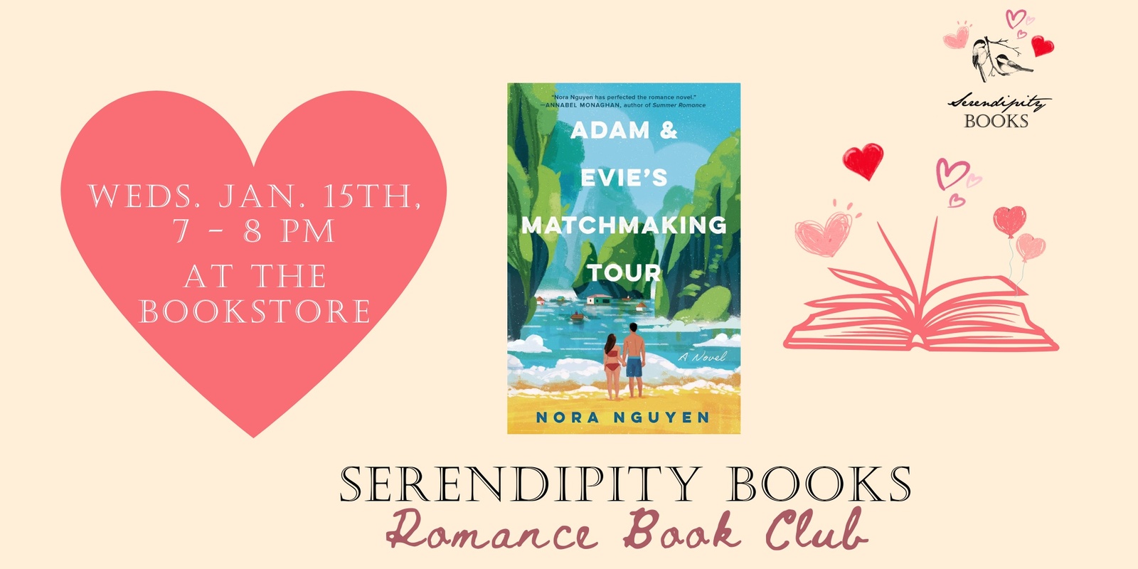 Banner image for Serendipity Books Romance Book Club - January 2025