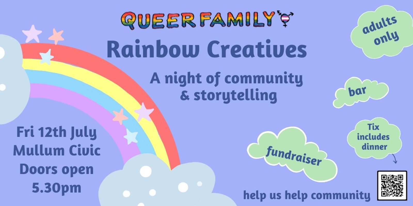 Banner image for Rainbow Creatives Fundraiser - a Night of Storytelling & Community