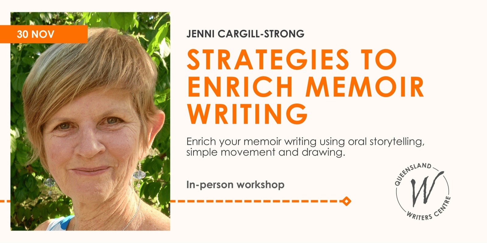 Banner image for Strategies to Enrich Memoir Writing with Jenni Cargill-Strong