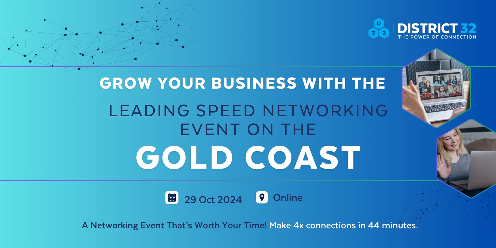 Banner image for Gold Coast's Leading Speed Networking Event – Online – Tue 29 Oct