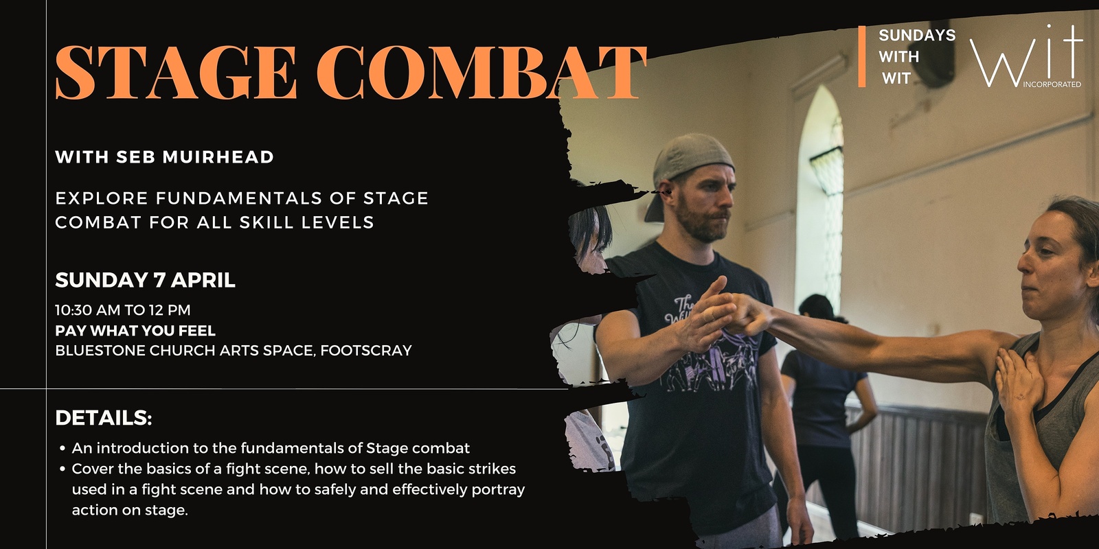 Banner image for Sundays with Wit - Fundamental Introduction to Stage Combat