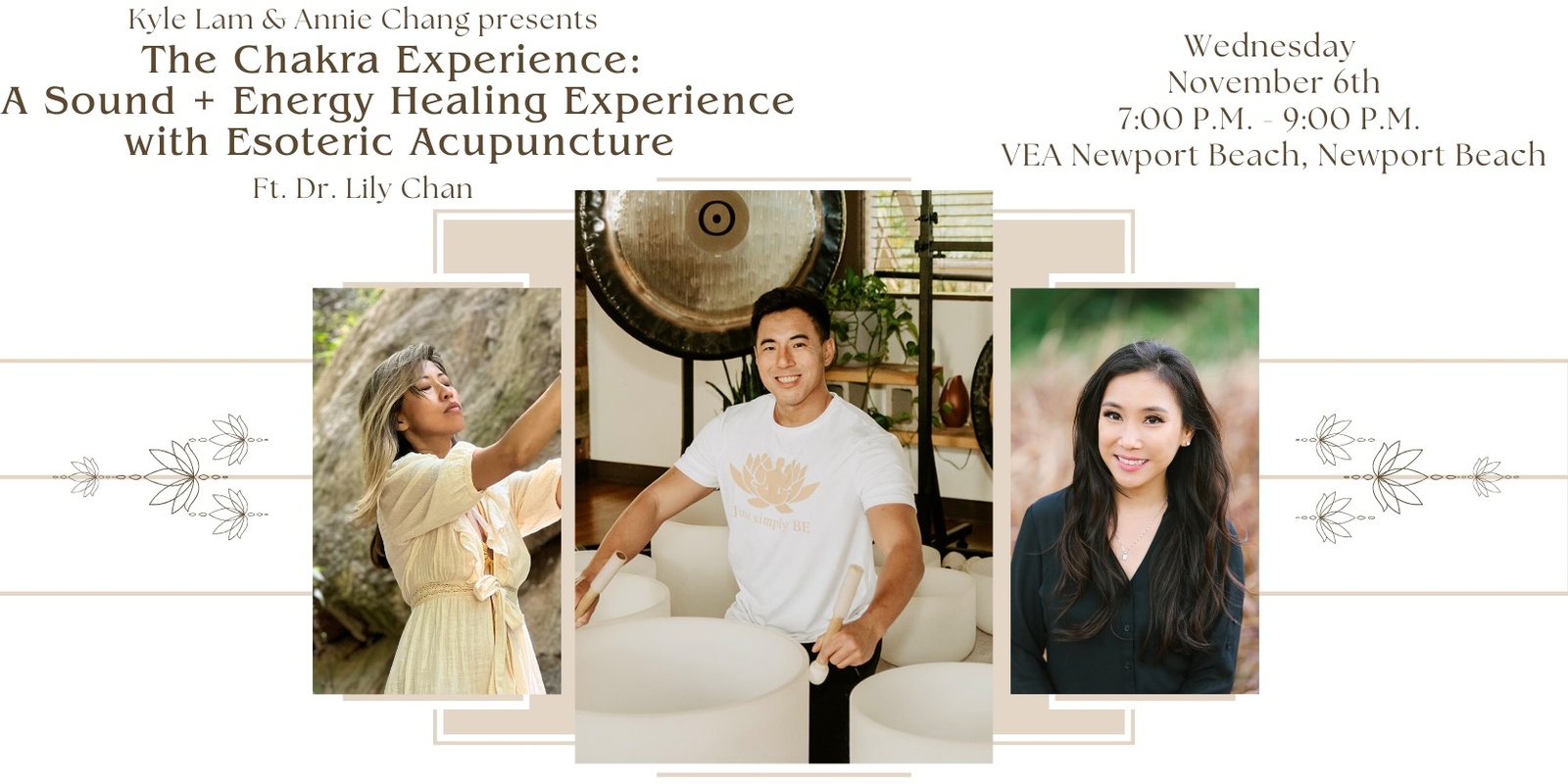 Banner image for The Chakra Experience: A Sound + Energy Healing with Esoteric Acupuncture (Newport Beach)