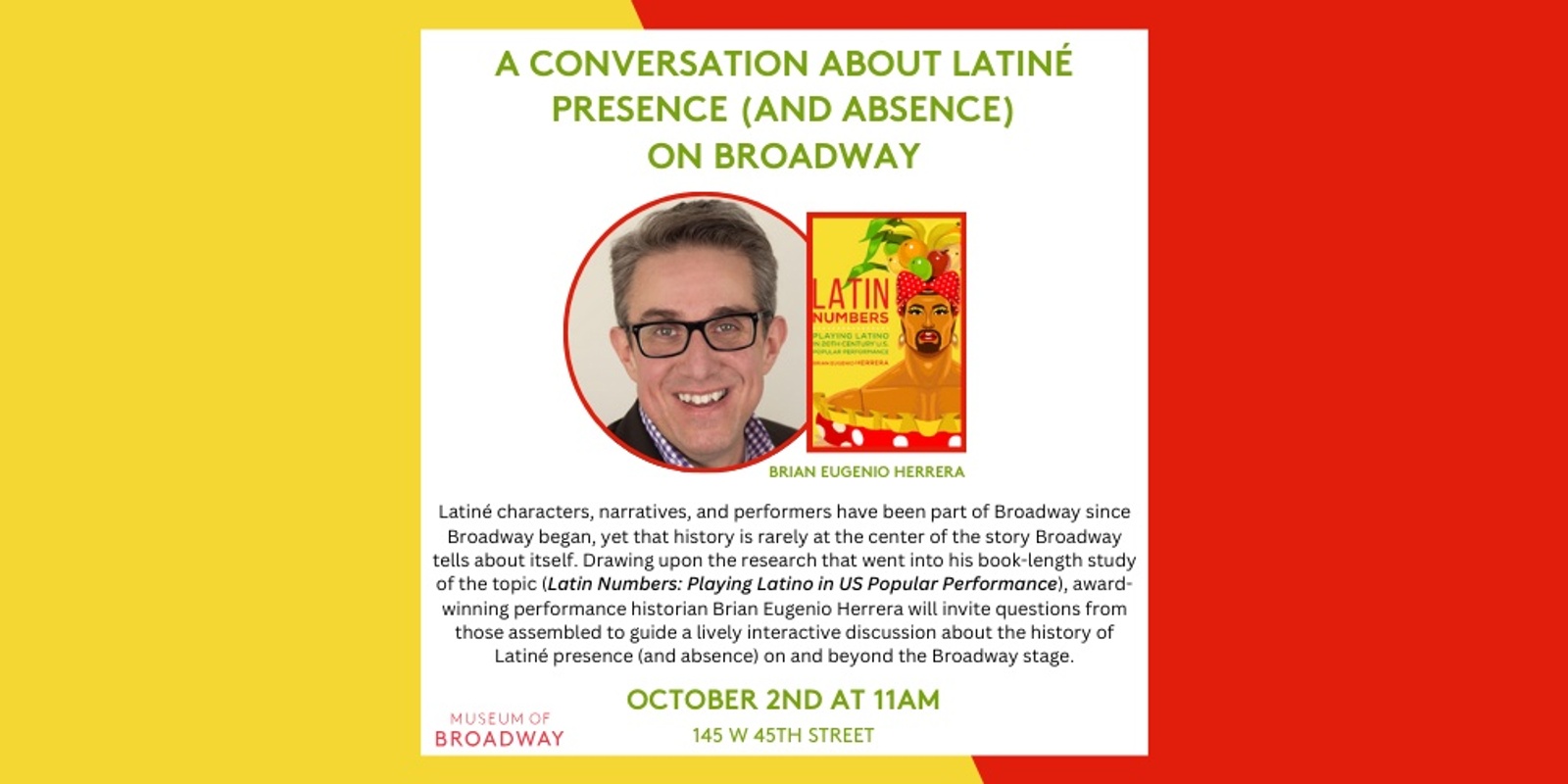 Banner image for A Conversation about Latiné Presence (and Absence) on Broadway