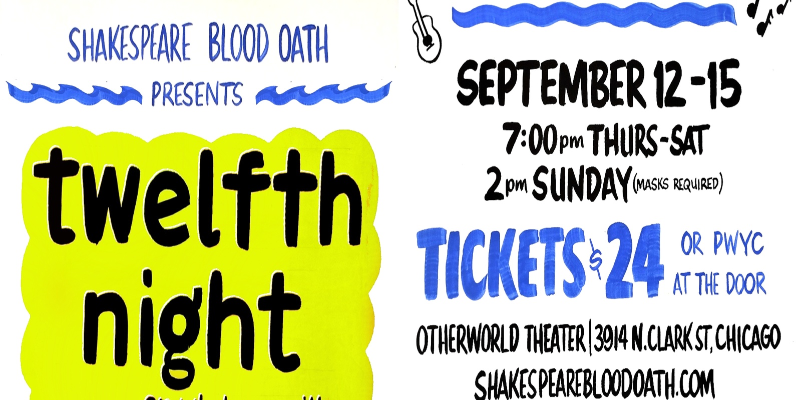 Banner image for  Shakespeare Blood Oath: Twelfth Night, Or What You Will