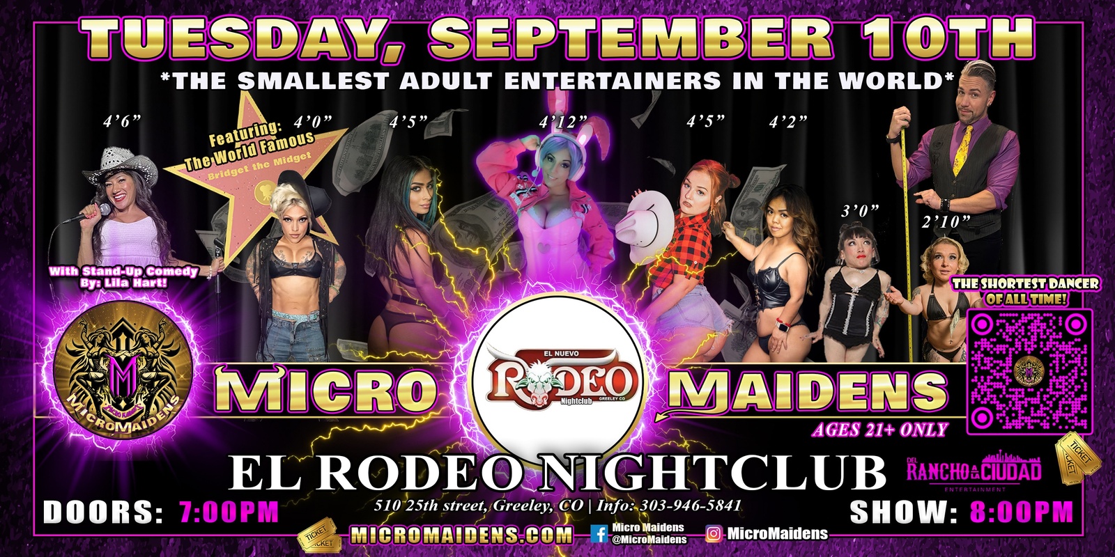 Banner image for Greeley, CO - Micro Maidens: Little Dancers @ El Rodeo Nightclub! "Must Be This Tall to Ride!"