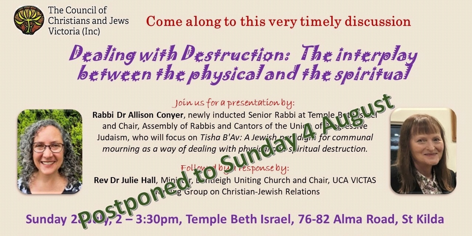 Banner image for Dealing with Destruction:  The interplay between the physical and the spiritual