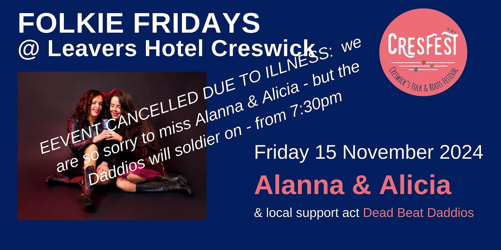 Banner image for FOLKIE FRIDAY NOVEMBER 2024 - ALANNA & ALICIA @ LEAVER'S HOTEL