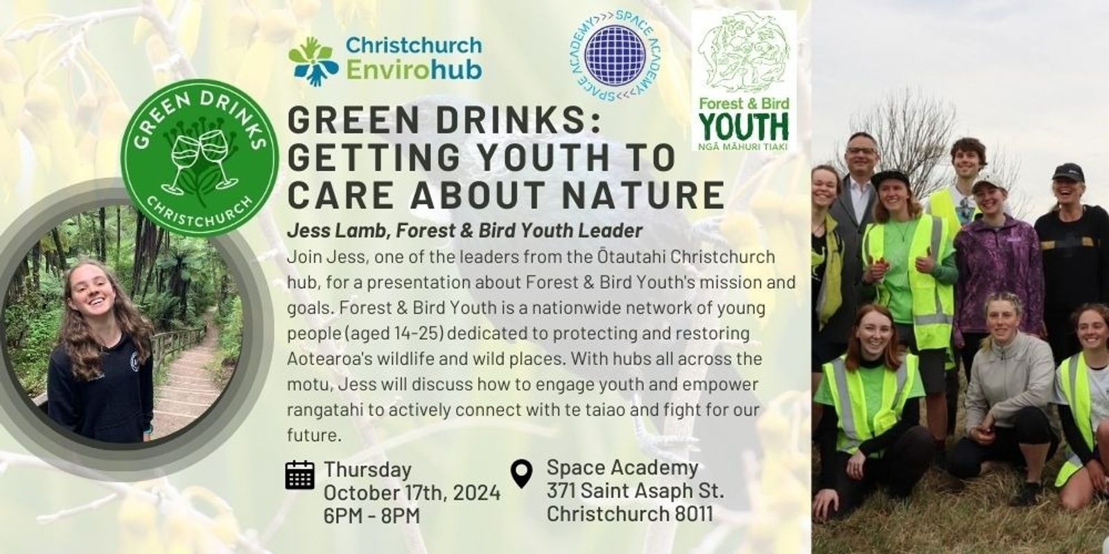 Banner image for Green Drinks: Getting Youth to Care About Nature