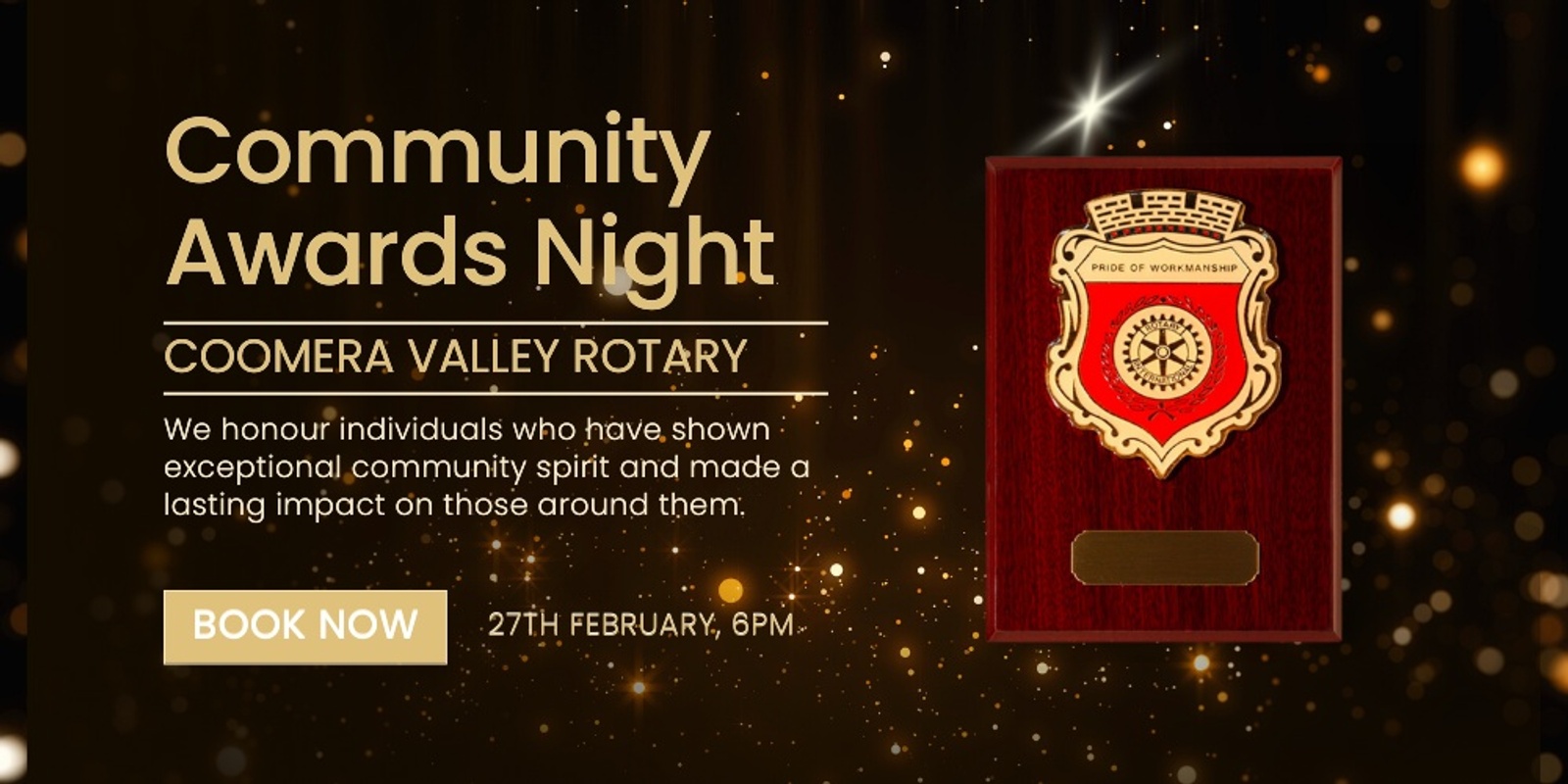 Banner image for Rotary Club of Coomera Valley: Community Awards Night