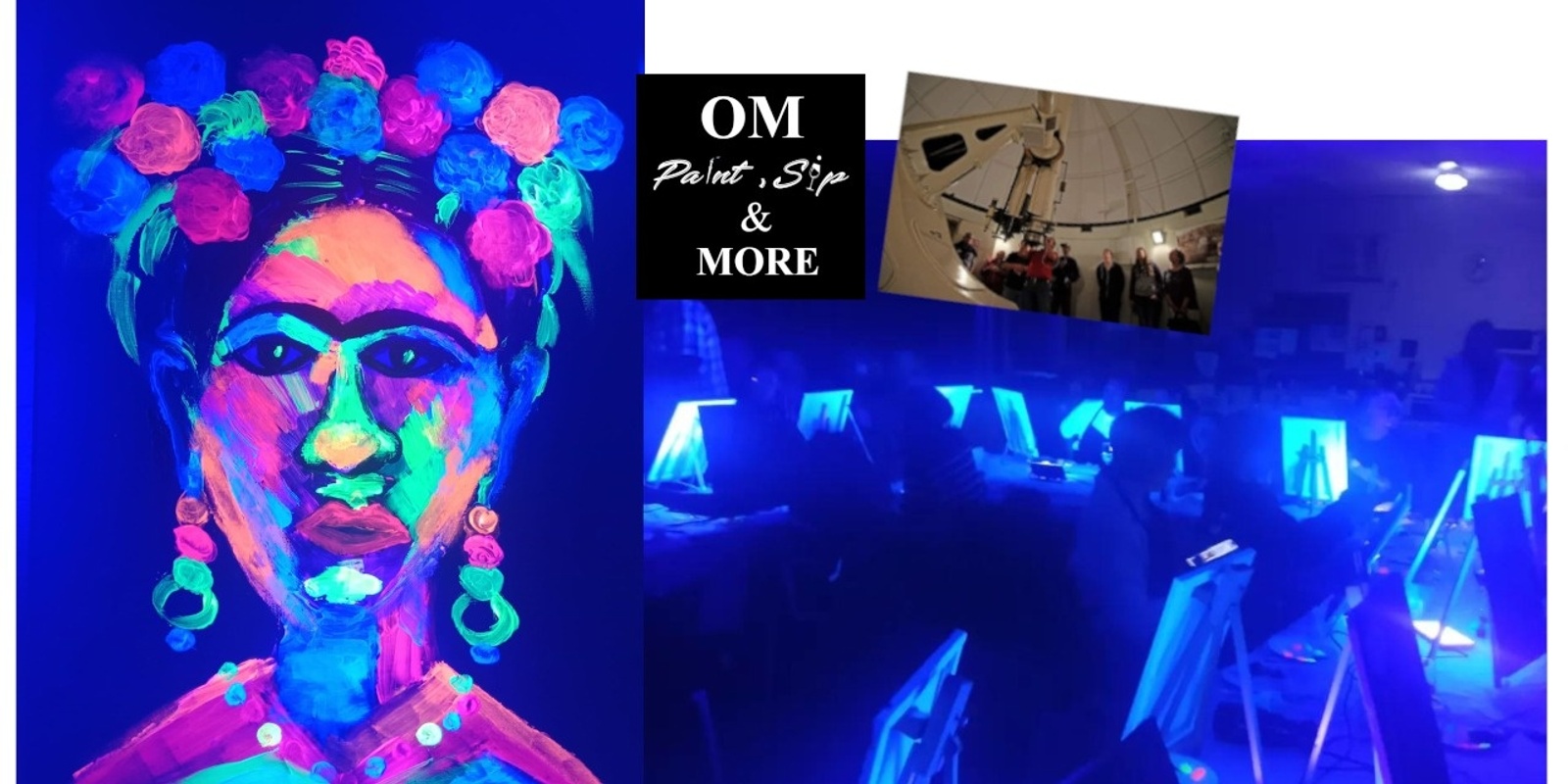 Banner image for Glow in the dark abstract Frida inspired Paint, sip&  Tour at Perth Observatory 
