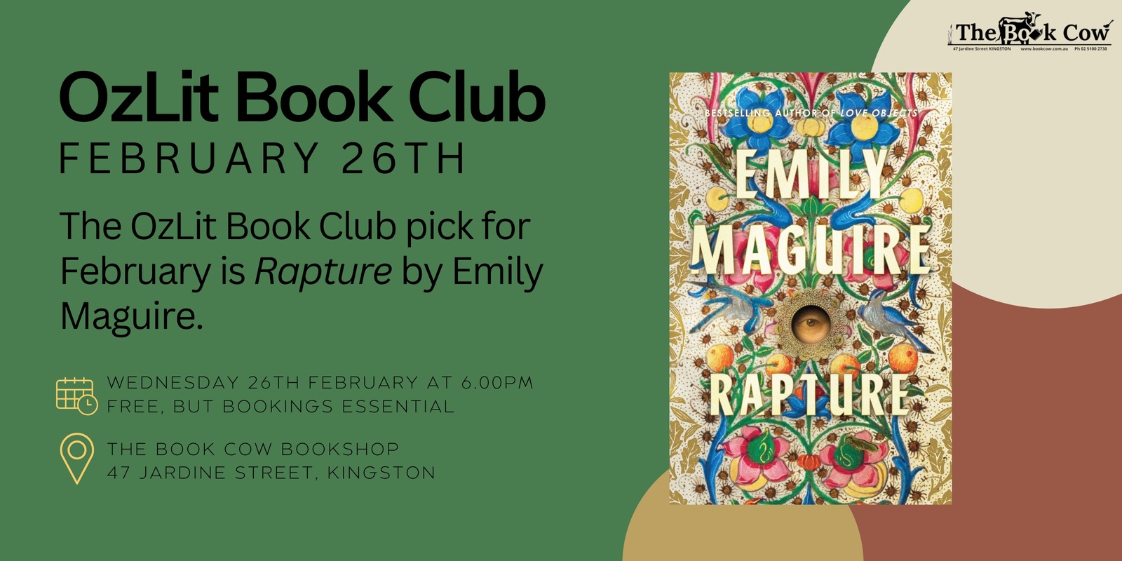 Banner image for February OzLit Book Club - Rapture by Emily Maguire