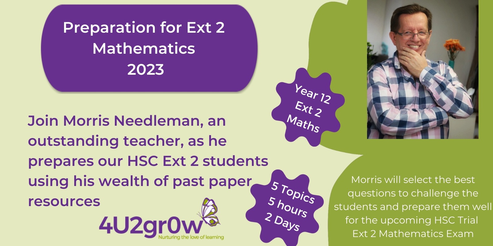 Year 12 Ext 2 Mathematics - Aiming for an E4