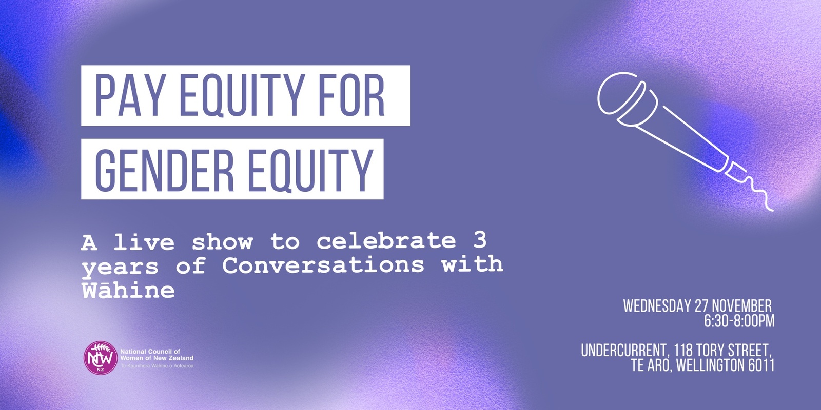 Banner image for Pay Equity for Gender Equity - Conversations with Wāhine live show