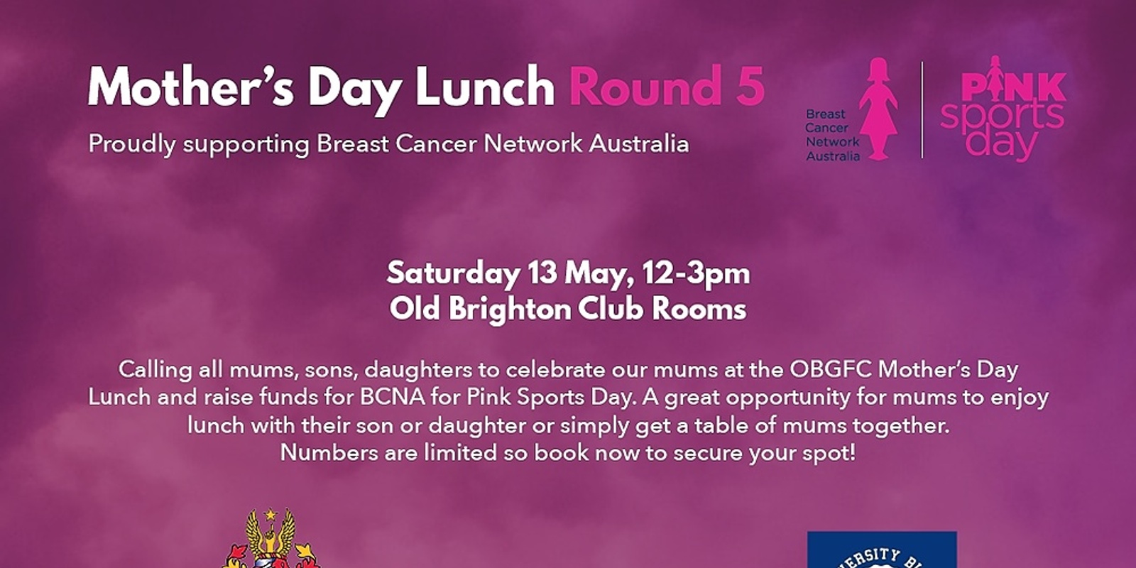 Banner image for Mother's Day Lunch - R5 vs. Uni Blues