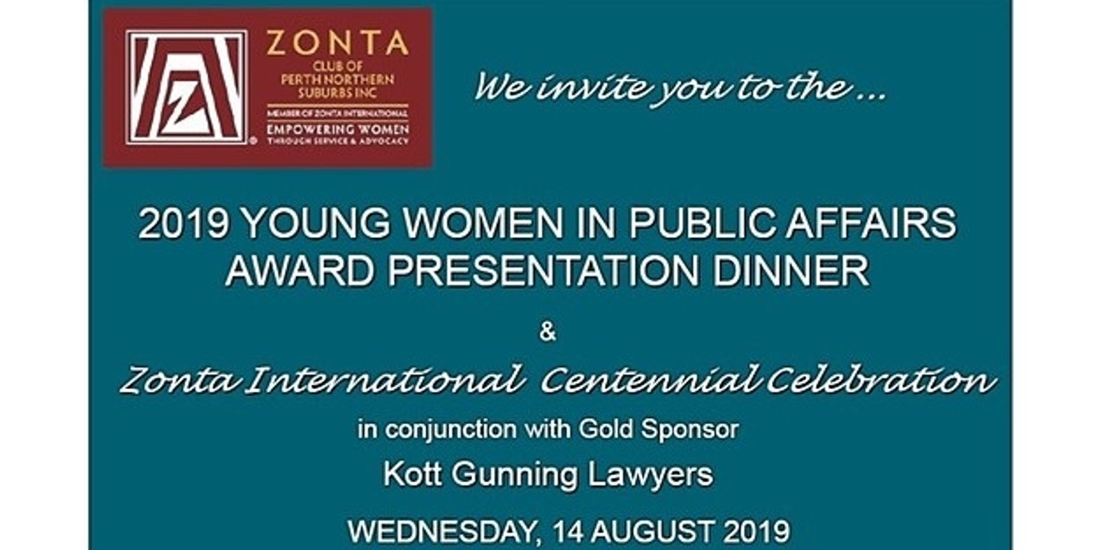 Banner image for Young Women in Public Affairs Award Night