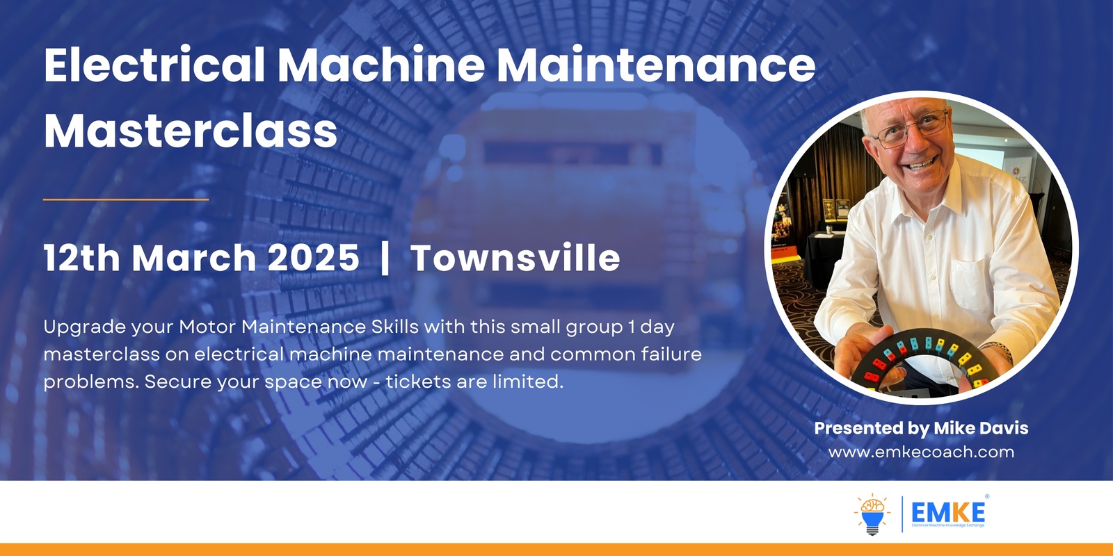 Banner image for Mike Davis | Electrical Machine Maintenance Masterclass | Townsville 2025 | EMKE