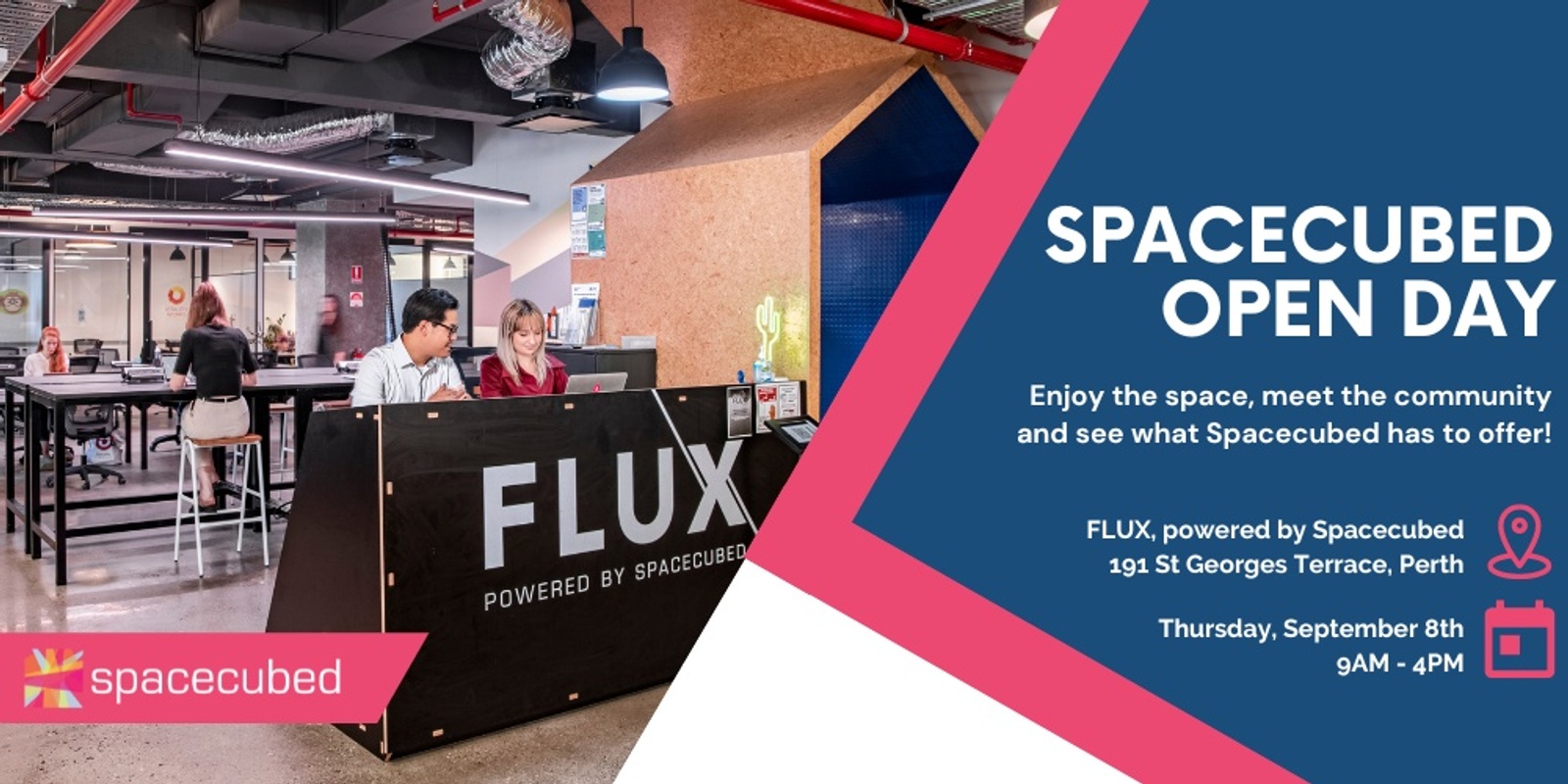 Banner image for Spacecubed Open Day at FLUX