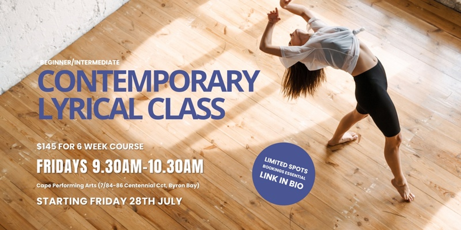 Banner image for Adults Beginner/Intermediate Contemporary/Lyrical Dance Class