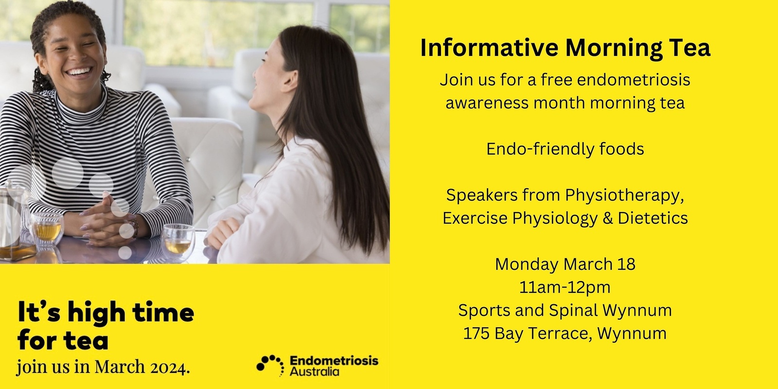 Banner image for Endometriosis Awareness Month Informative High Tea