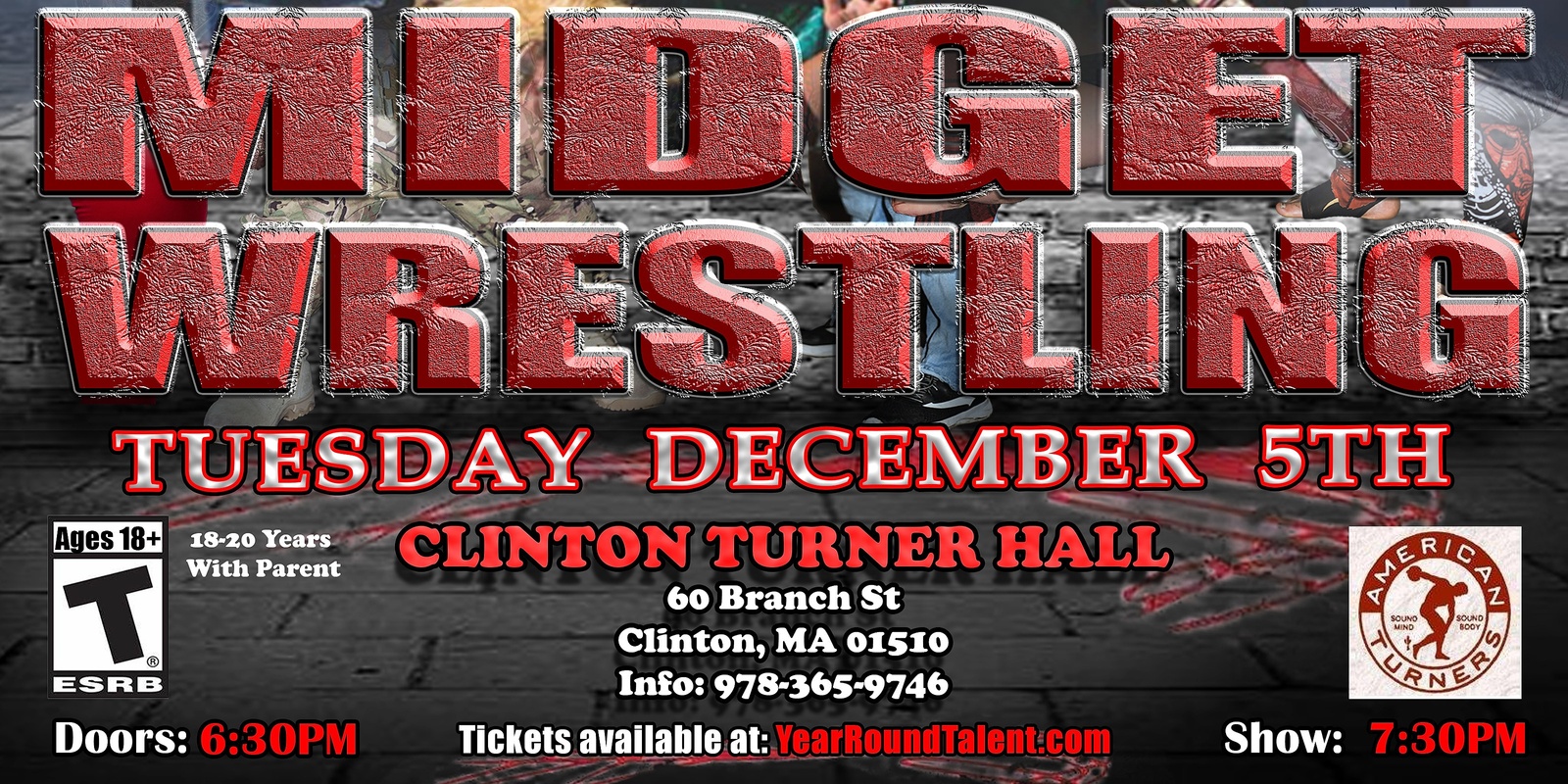 Banner image for Clinton, MA - Midgets With Attitude: Little Mania Rips Through the Ring!