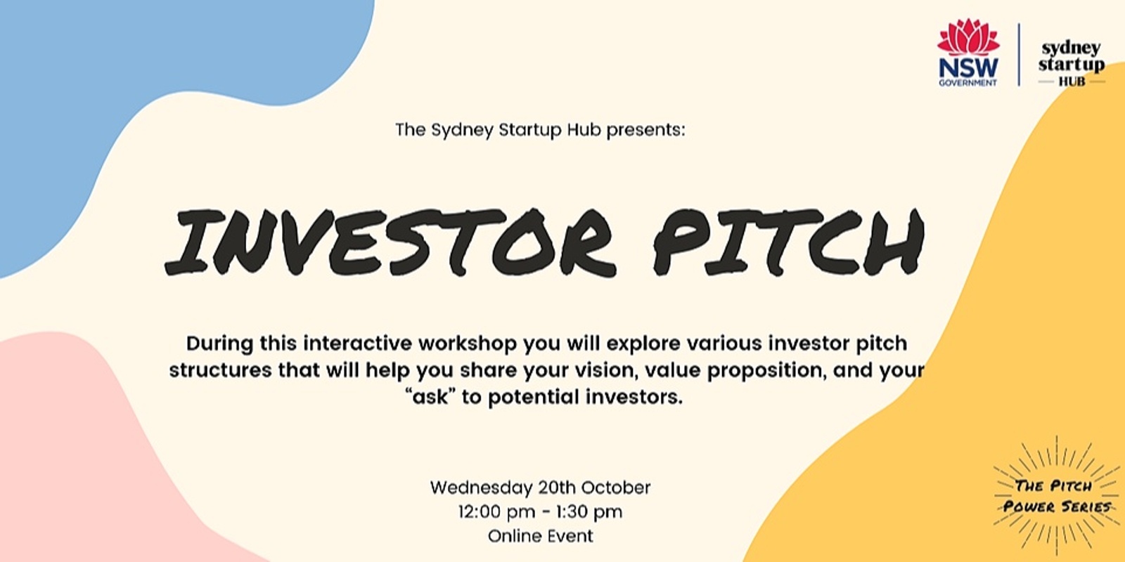 Banner image for Pitch Power Series: Investor Pitch