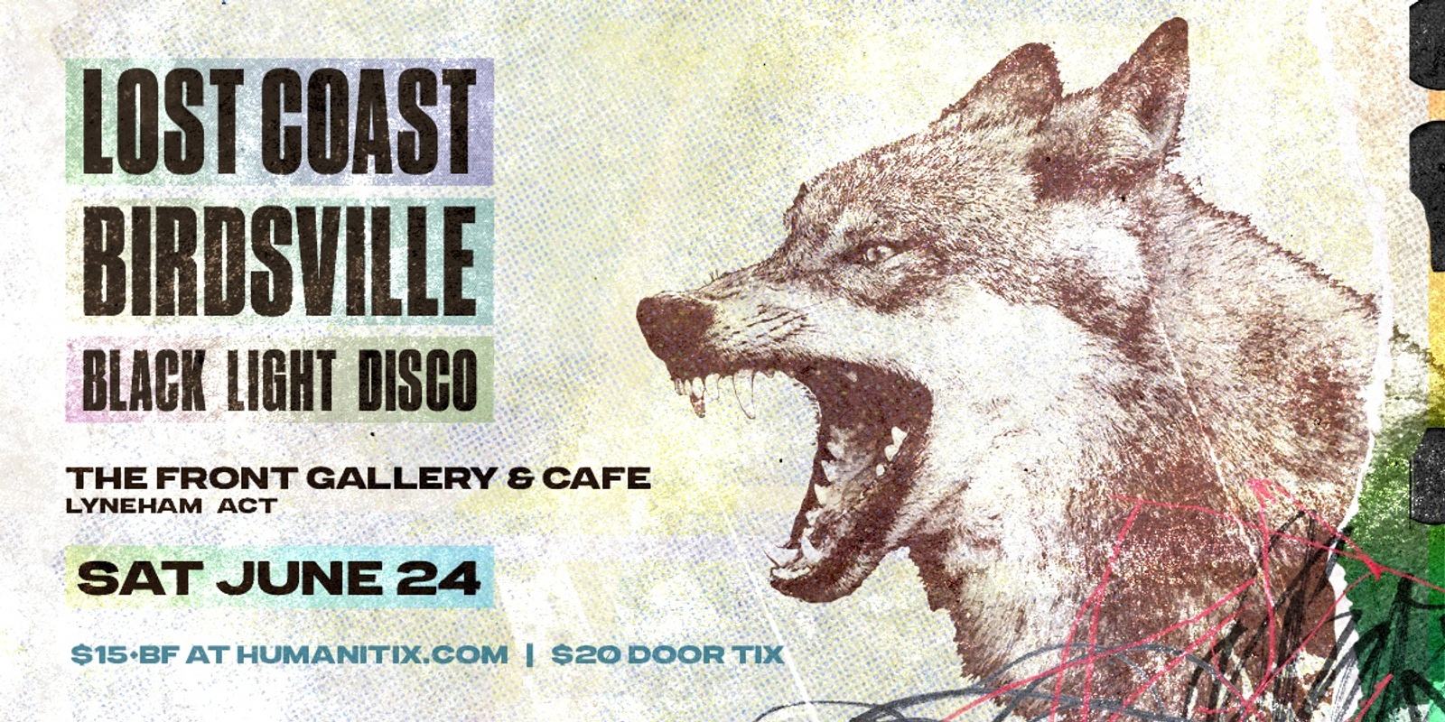 Banner image for POSTPONED - LOST COAST + BIRDSVILLE + BLACK LIGHT DISCO 