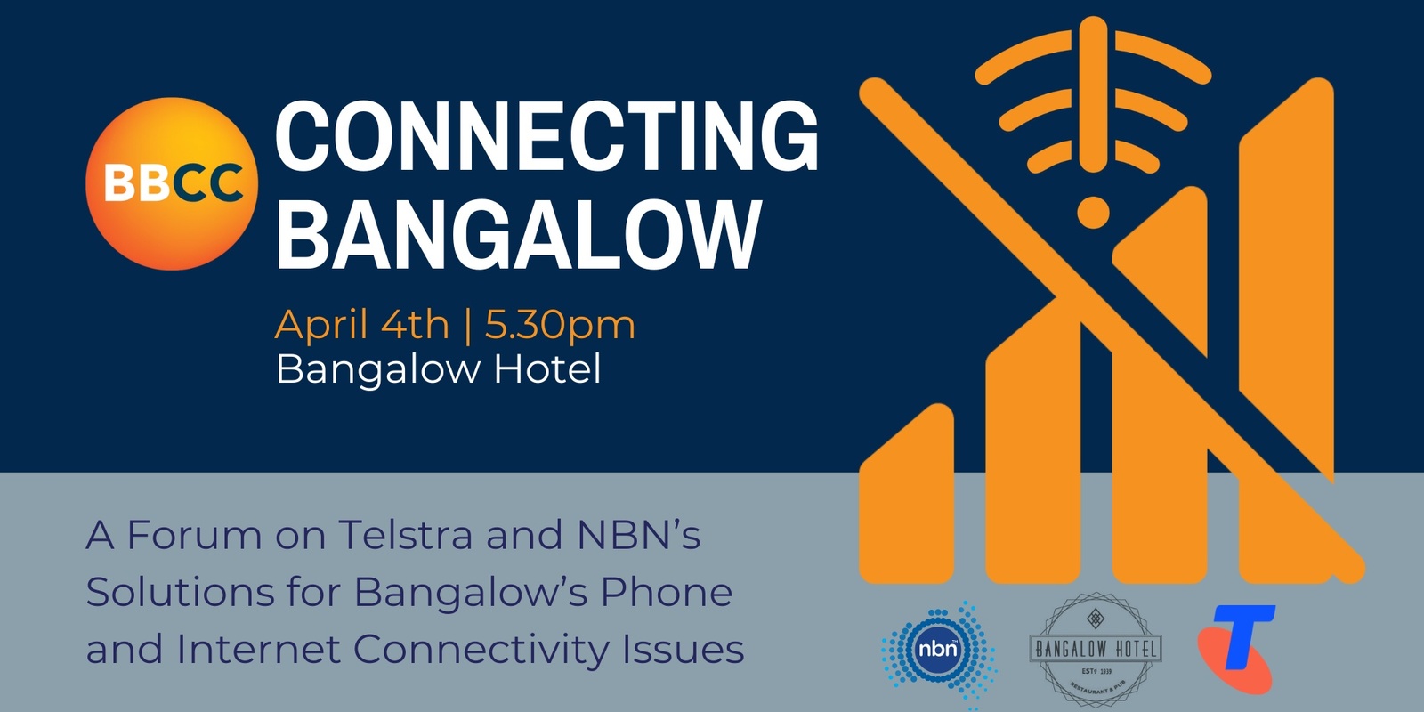 Banner image for Connecting Bangalow: A Forum on Telstra and NBN’s Solutions for Bangalow’s Phone and Internet Connectivity Issues