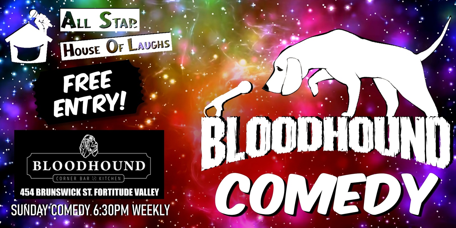 Banner image for BLOODHOUND COMEDY - 6:30PM SUNDAY (Weekly)