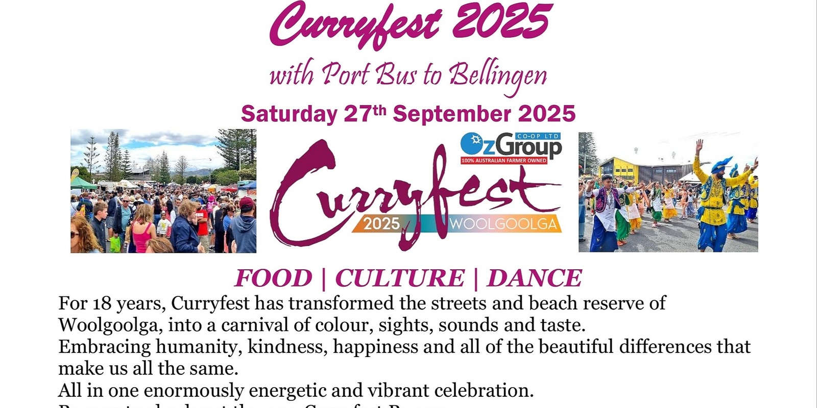 Banner image for Port Bus to Woolgoolga Curryfest 2025