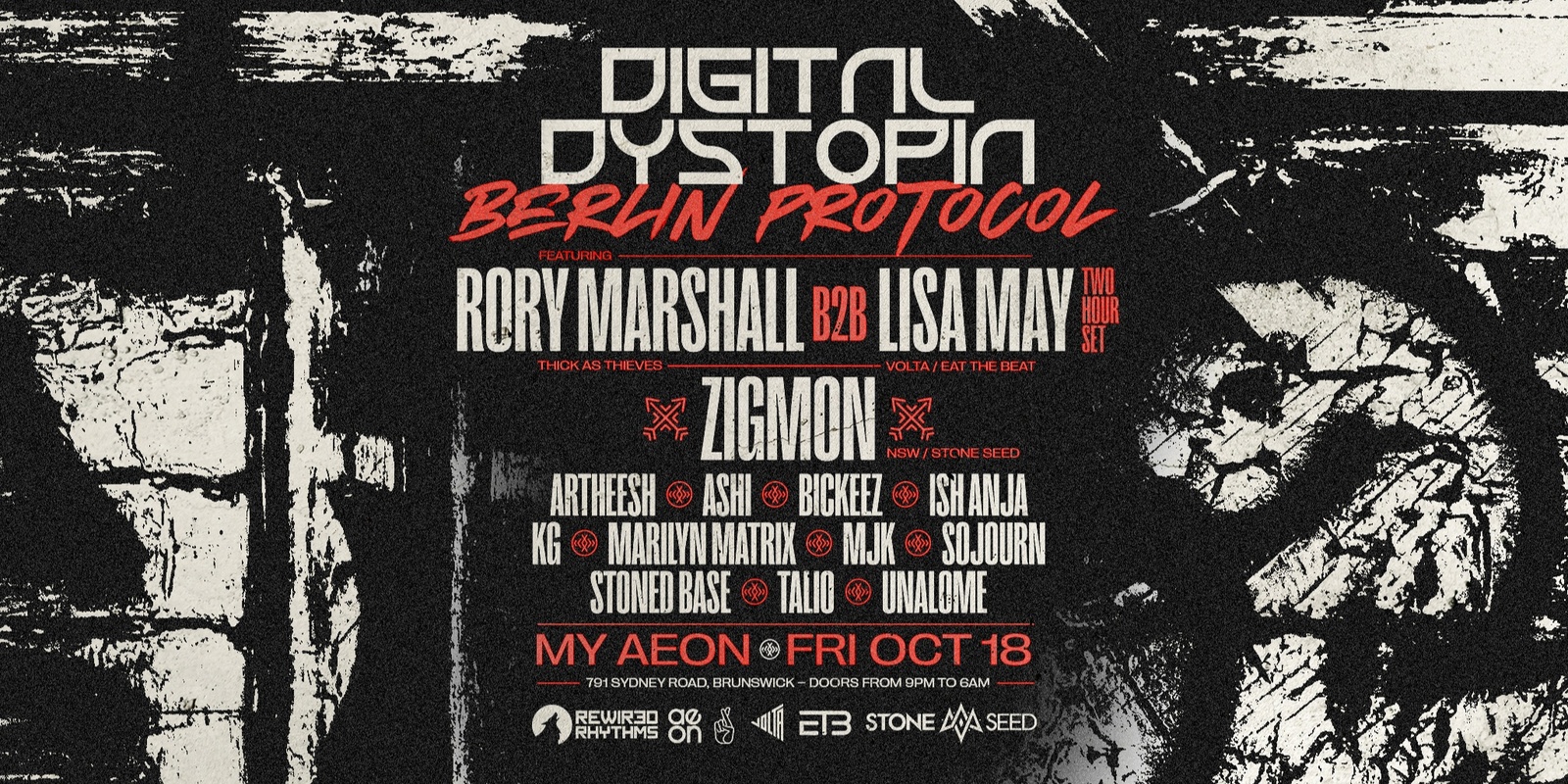 Banner image for Digital Dystopia: Berlin Protocol feat. Rory Marshall, Lisa May & ZigMon (NSW)