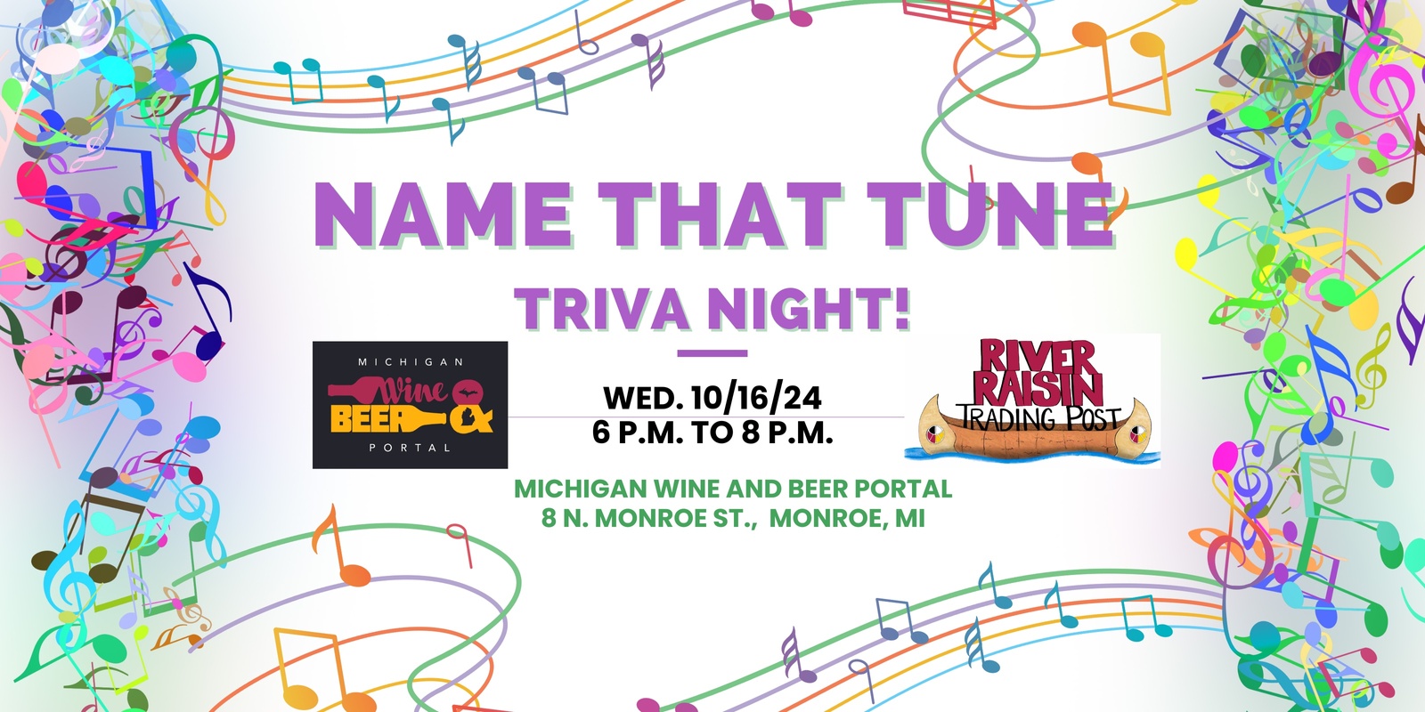 Banner image for Name That Tune Trivia Night at the Michigan Wine and Beer Portal and River Raisin Trading Post