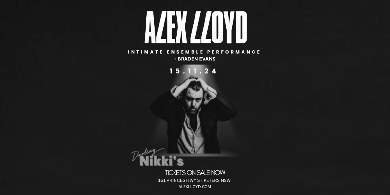 Banner image for ALEX LLOYD INTIMATE ENSEMBLE PERFORMANCE  FRIDAY 15TH NOVEMBER 