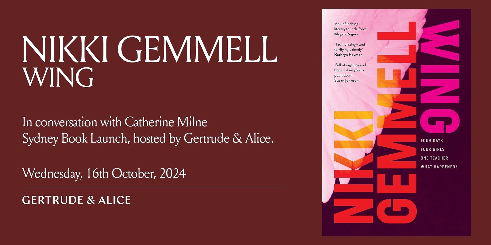 Banner image for In conversation: Nikki Gemmell