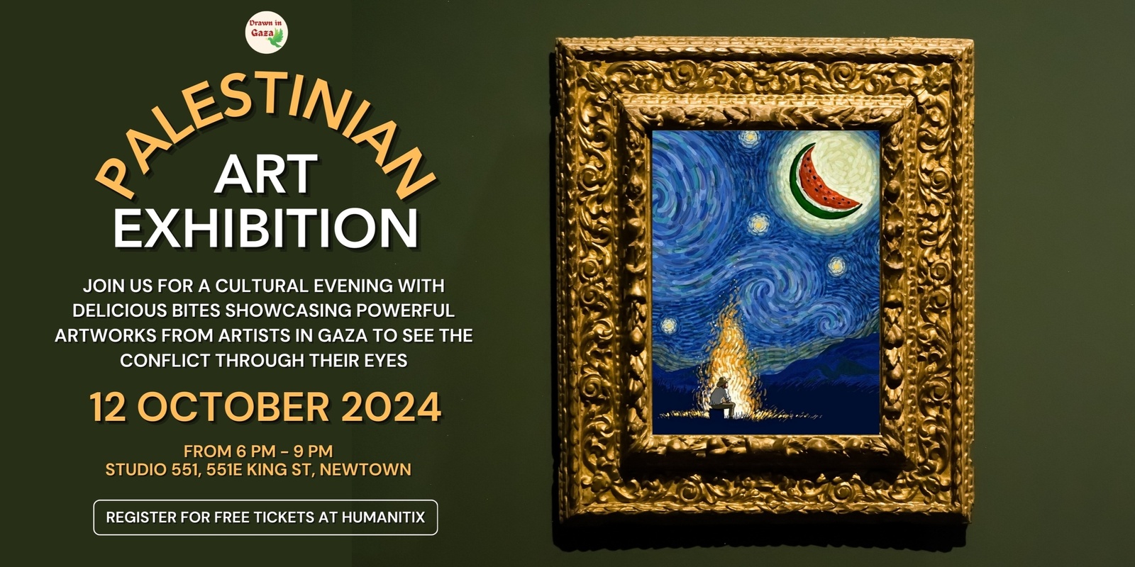 Banner image for Palestinian Art Exhibition by Drawn in Gaza