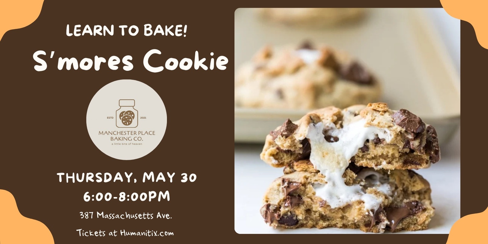 Banner image for Learn to Bake! S'mores Cookies w/ Manchester Place Baking Co.