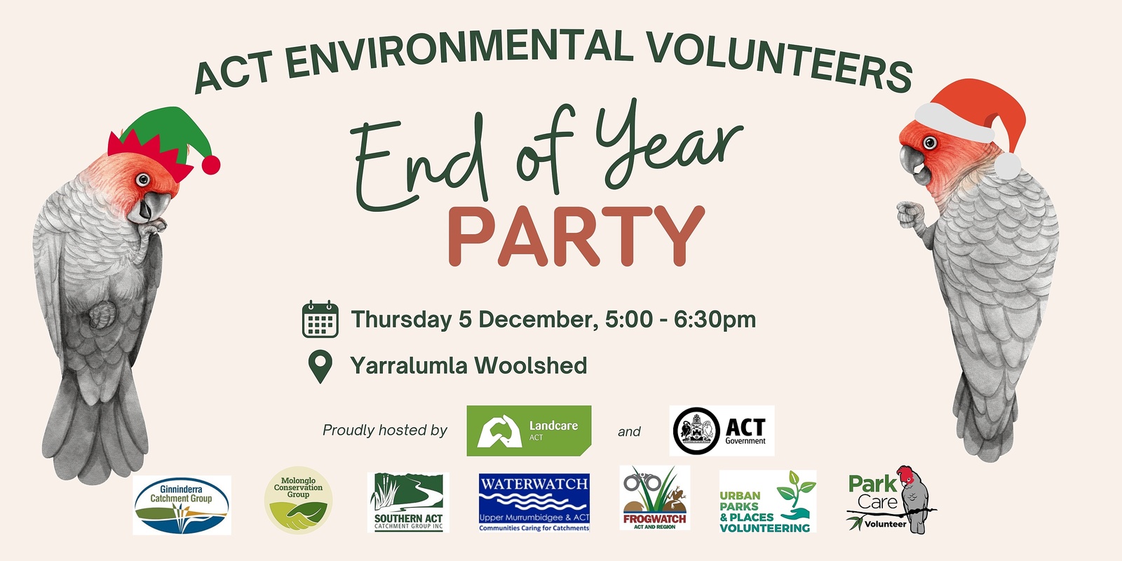 Banner image for ACT Environmental Volunteers End of Year Party 2024