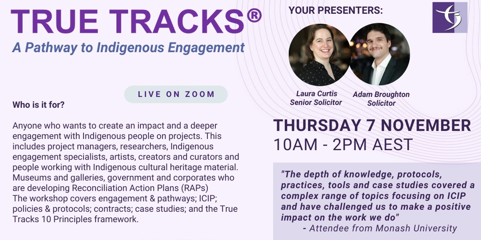 Banner image for True Tracks®: A pathway to Indigenous engagement (Thu 7 Nov 2024)