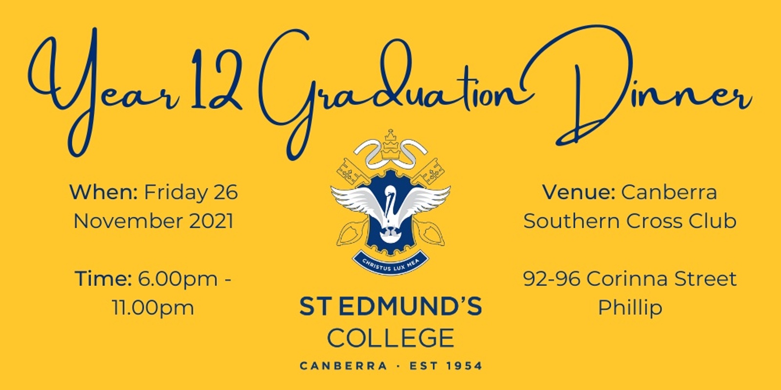Banner image for St Edmund's College Year 12 Graduation Dinner  2021