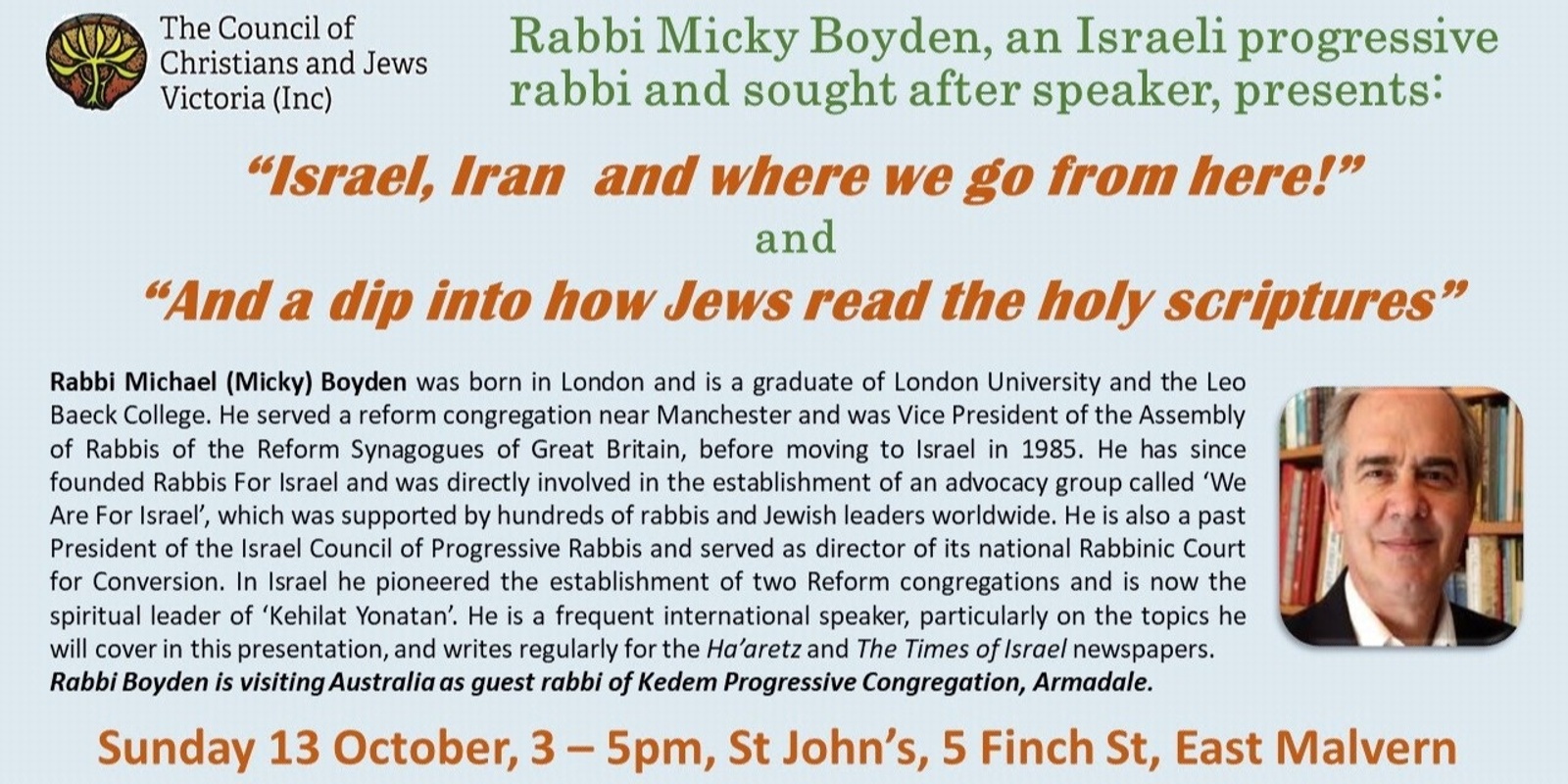 Banner image for Rabbi Boyden presents