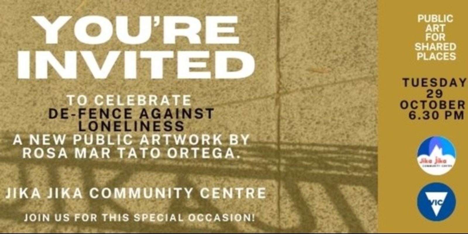 Banner image for Jika Jika Community Centre De-Fence Against Loneliness Unveiling! (and AGM)